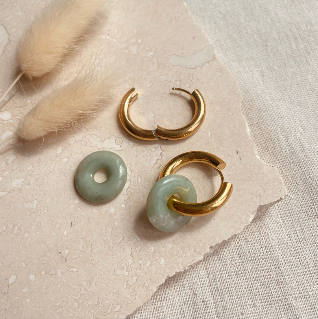 Everyday Jade Hoops