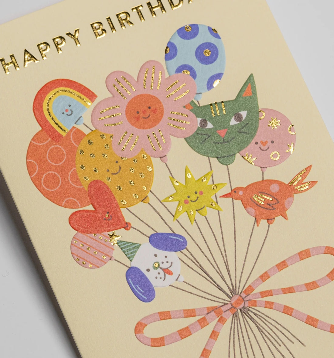 Happy Birthday Multi Balloon Design Bouquet Greeting Card