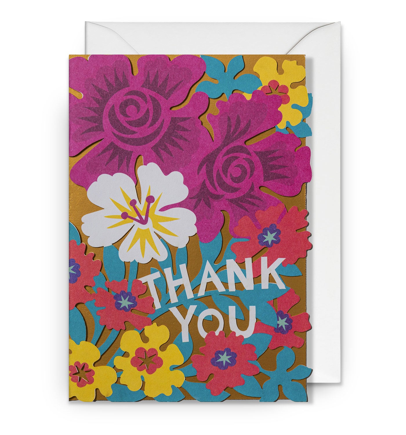 Thank You Floral Laser Cut Greeting Card