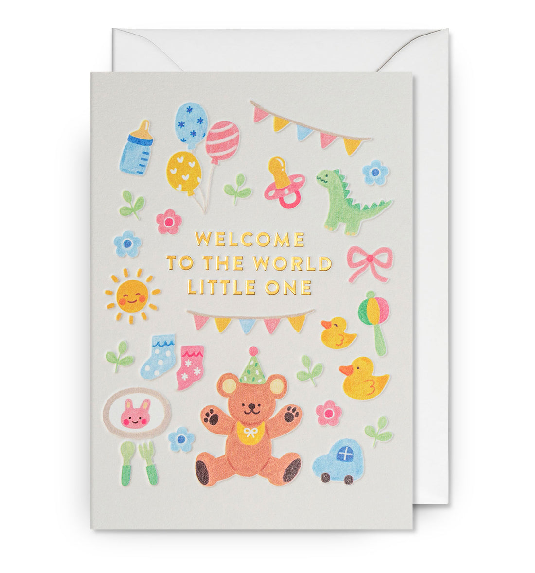 Welcome to the World Little One Illustrated Baby Card