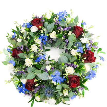 Red Blue &amp; White Wreath