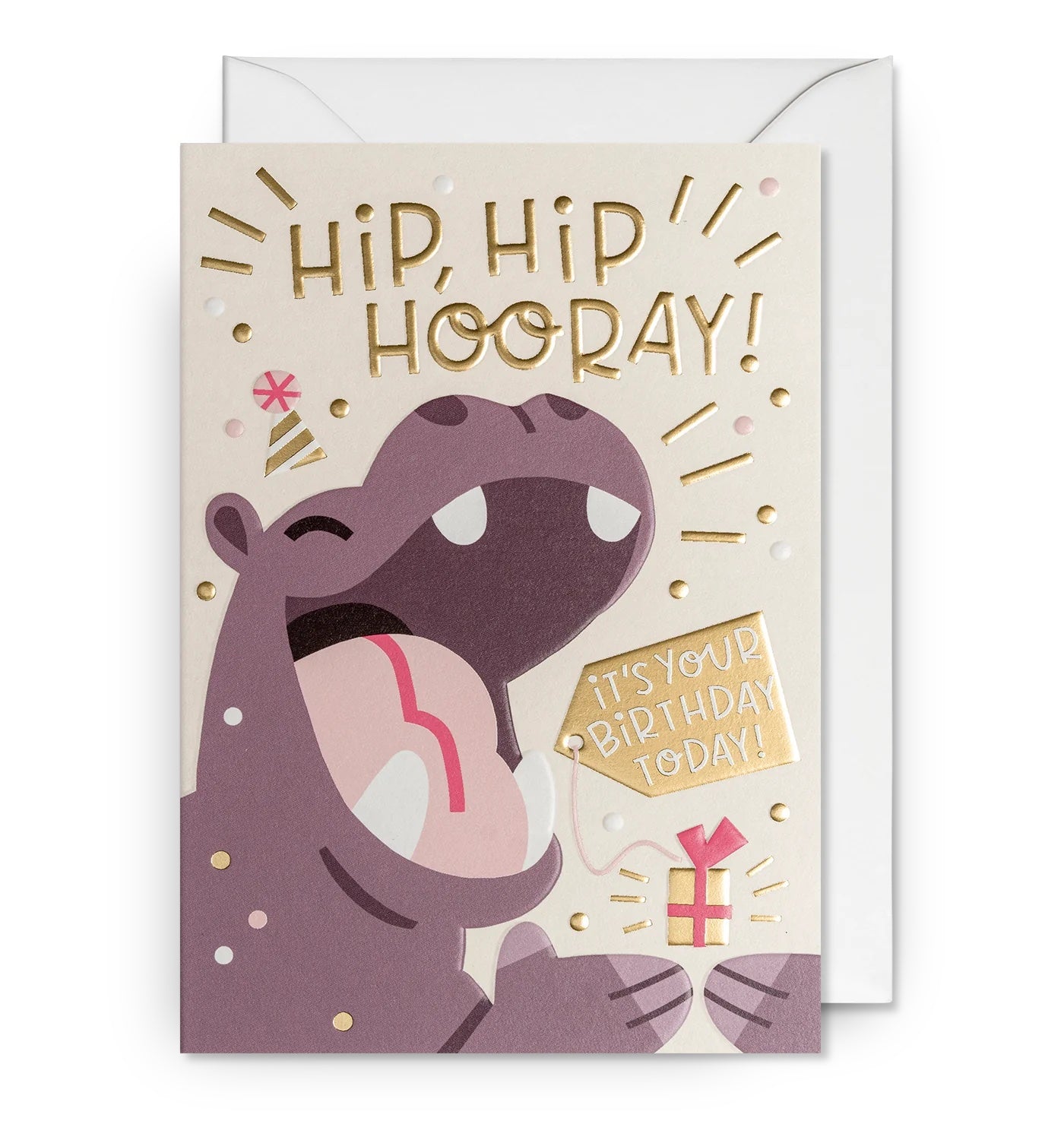 Hip Hip Hooray! Hippo Birthday Card