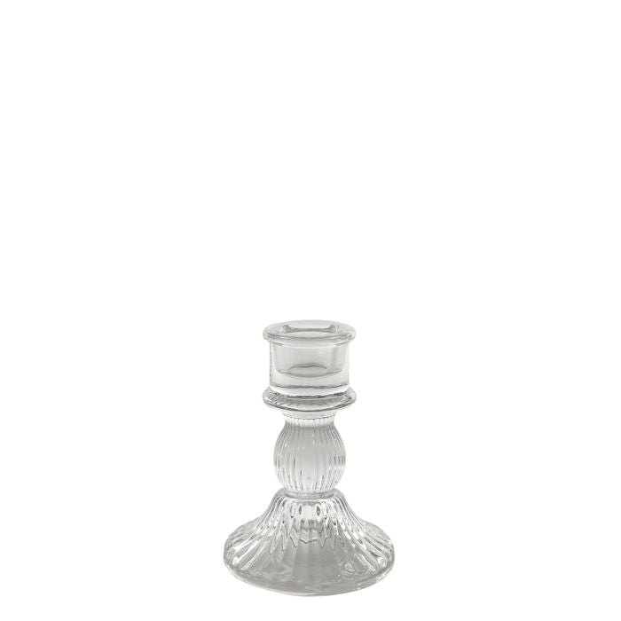 Clear Glass Candlestick 10.5cm